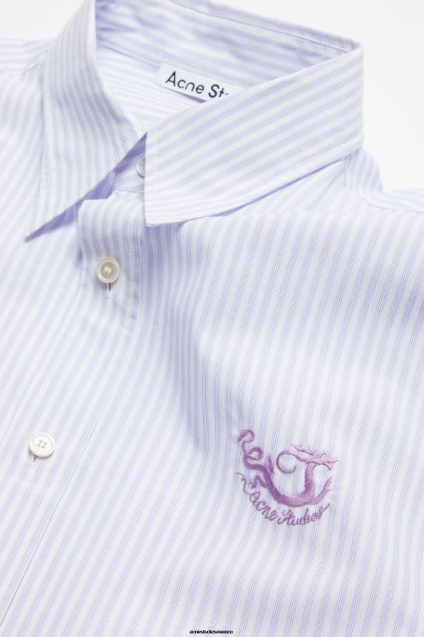 Acne Studios vestir lila/blanco 0T4HT1117 abotonar la camisa