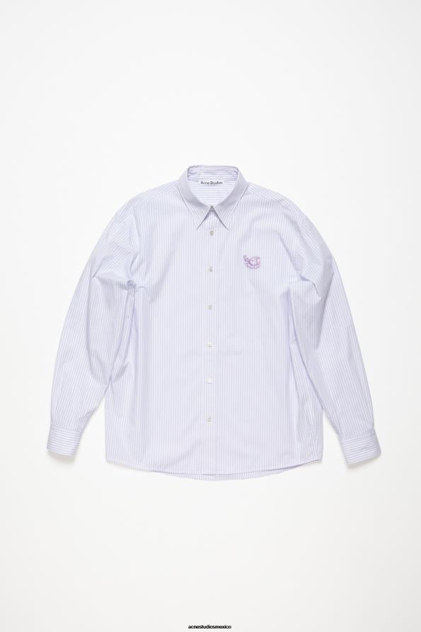 Acne Studios vestir lila/blanco 0T4HT1117 abotonar la camisa