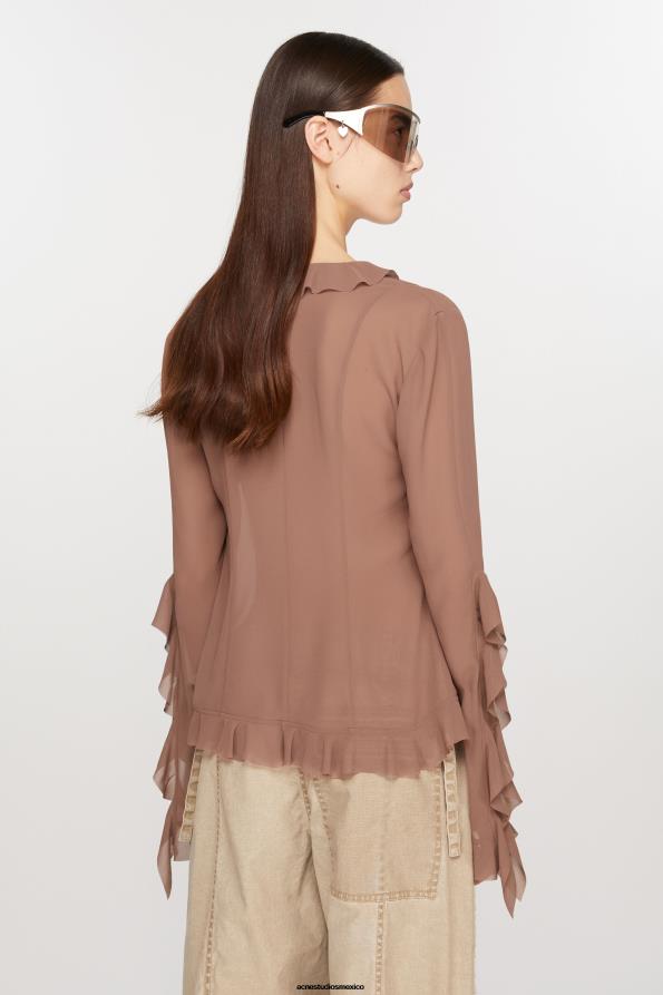 Acne Studios vestir marrón caramelo 0T4HT167 blusa con volantes