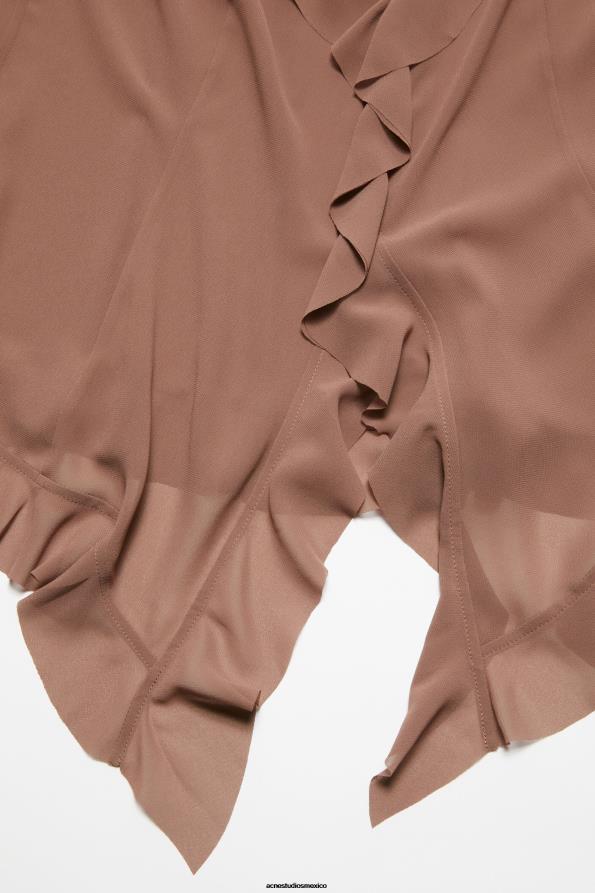 Acne Studios vestir marrón caramelo 0T4HT167 blusa con volantes