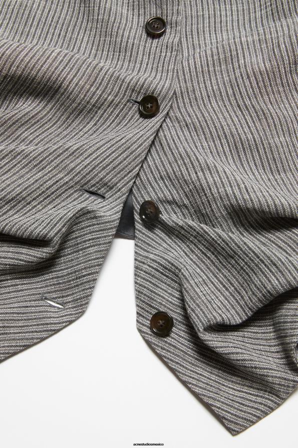 Acne Studios vestir mezcla de grises 0T4HT173 top con chaleco y hombros descubiertos