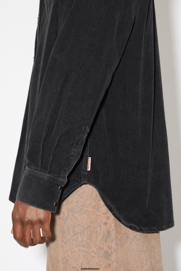 Acne Studios vestir negro 0T4HT1005 camisa con botones de pana