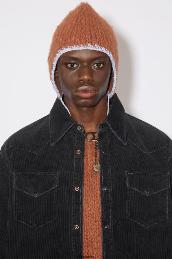 Acne Studios vestir negro 0T4HT1005 camisa con botones de pana