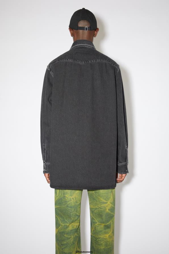 Acne Studios vestir negro 0T4HT1008 camisa vaquera con botones