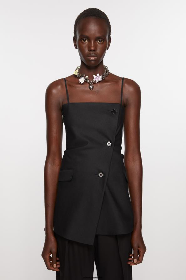 Acne Studios vestir negro 0T4HT172 top de traje con tirantes