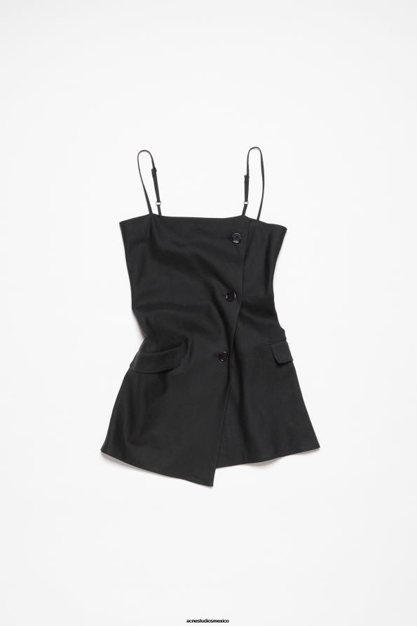 Acne Studios vestir negro 0T4HT172 top de traje con tirantes