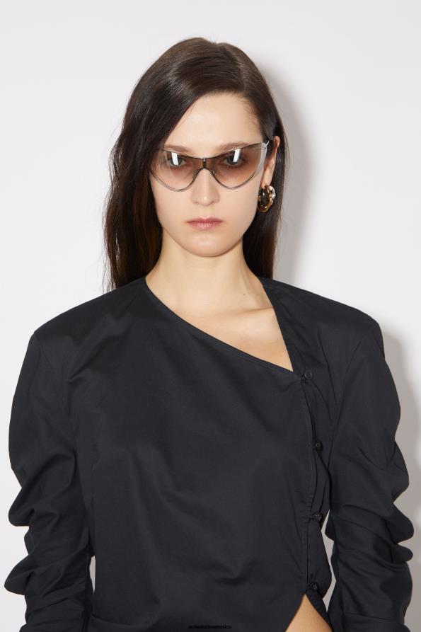 Acne Studios vestir negro 0T4HT190 desfile de blusa asimétrica