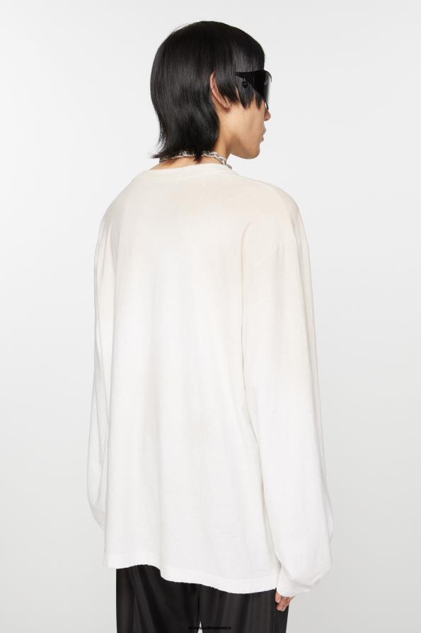 Acne Studios vestir Blanco óptico 0T4HT1015 Camiseta con logo y ajuste relajado.