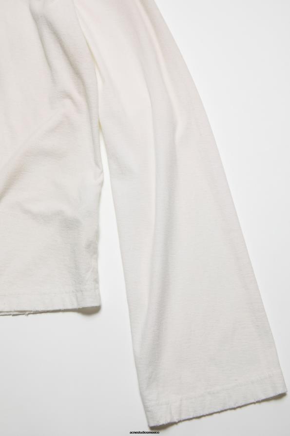 Acne Studios vestir Blanco óptico 0T4HT1015 Camiseta con logo y ajuste relajado.