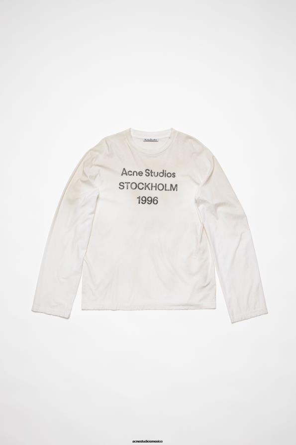 Acne Studios vestir Blanco óptico 0T4HT1015 Camiseta con logo y ajuste relajado.