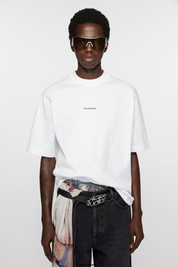 Acne Studios vestir Blanco óptico 0T4HT1017 camiseta con logo