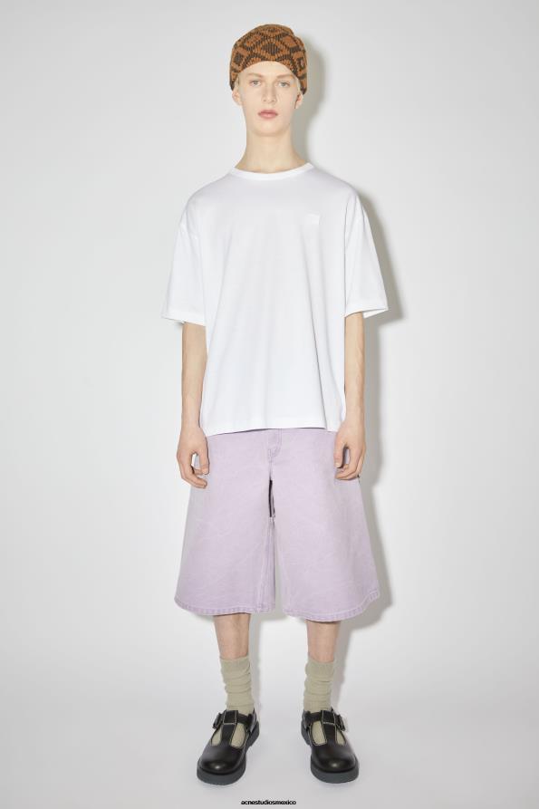 Acne Studios vestir Blanco óptico 0T4HT1029 camiseta con cuello redondo, ajuste relajado unisex