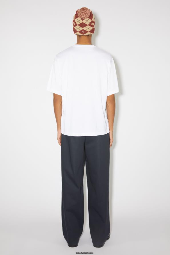 Acne Studios vestir Blanco óptico 0T4HT1129 camiseta con logo de cara - ajuste relajado unisex