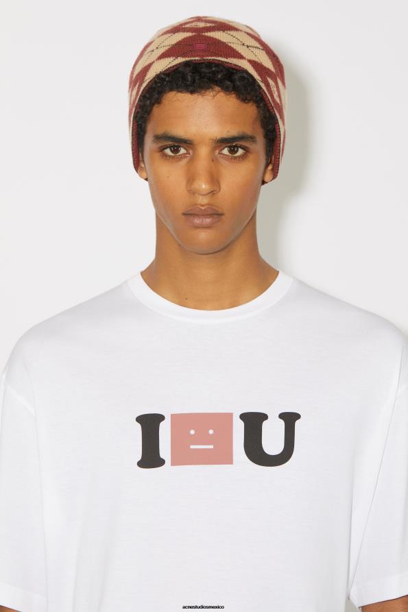 Acne Studios vestir Blanco óptico 0T4HT1129 camiseta con logo de cara - ajuste relajado unisex