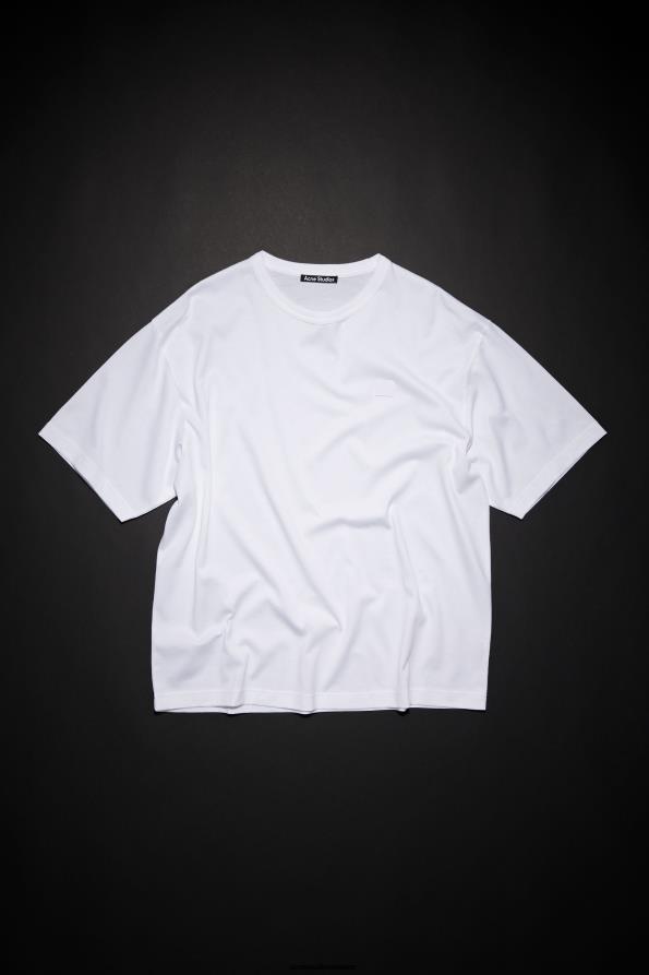 Acne Studios vestir Blanco óptico 0T4HT214 camiseta con cuello redondo, ajuste relajado unisex