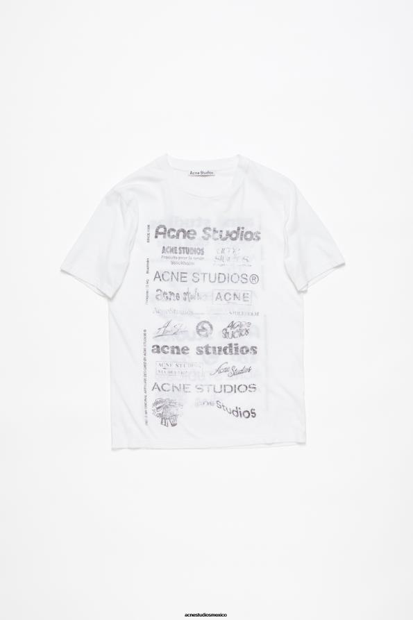 Acne Studios vestir Blanco óptico 0T4HT375 Camiseta con logo y ajuste relajado.