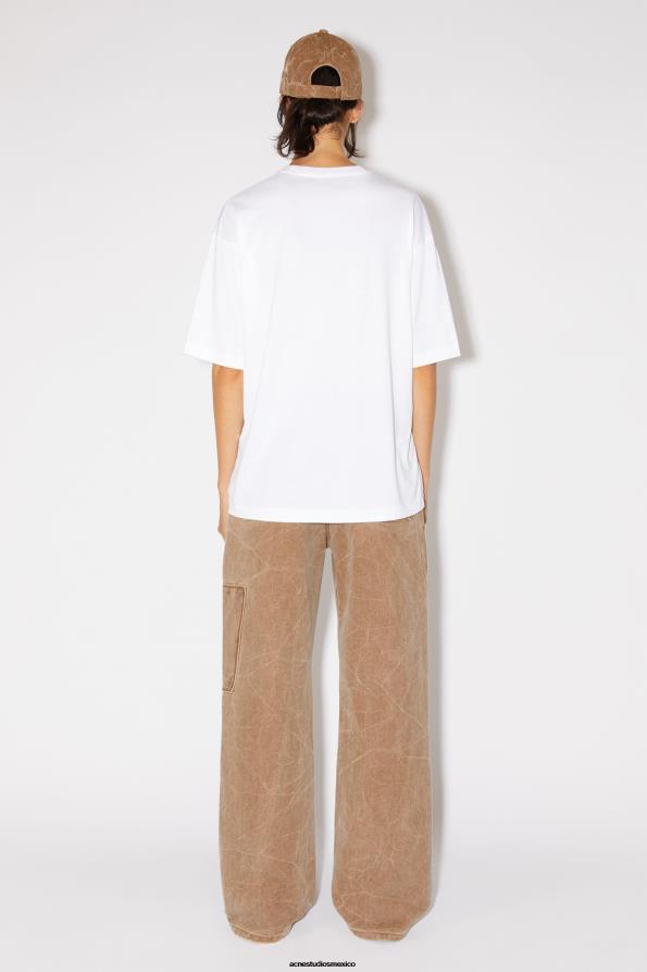 Acne Studios vestir Blanco óptico 0T4HT383 camiseta con logo de cara - ajuste relajado unisex