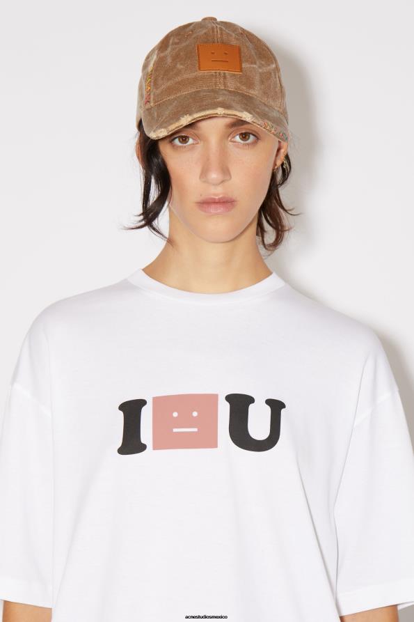 Acne Studios vestir Blanco óptico 0T4HT383 camiseta con logo de cara - ajuste relajado unisex