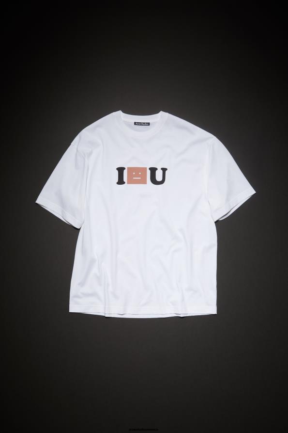 Acne Studios vestir Blanco óptico 0T4HT383 camiseta con logo de cara - ajuste relajado unisex