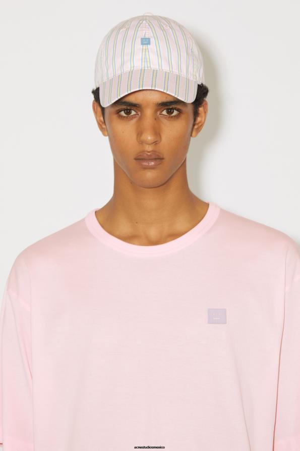 Acne Studios vestir Rosa claro 0T4HT1131 camiseta con cuello redondo - ajuste relajado unisex