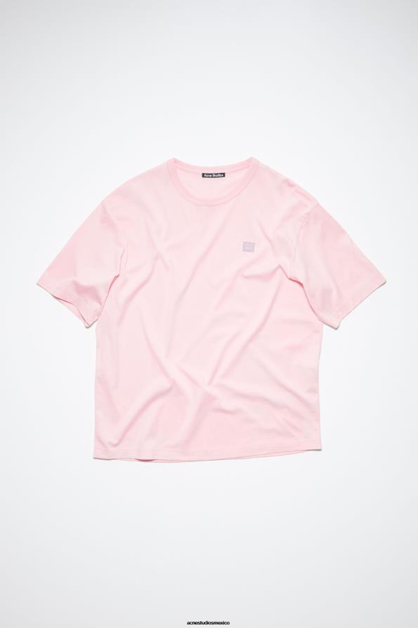 Acne Studios vestir Rosa claro 0T4HT1131 camiseta con cuello redondo - ajuste relajado unisex