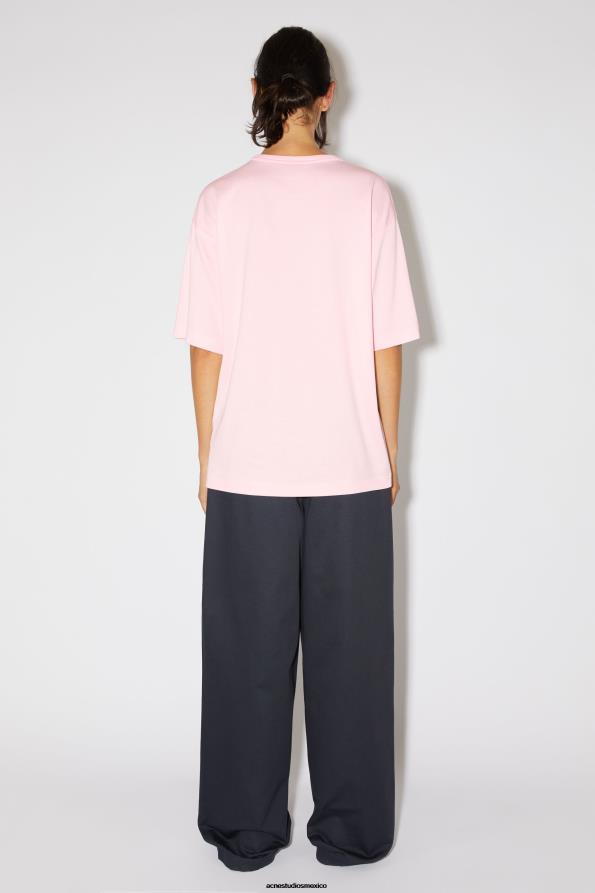 Acne Studios vestir Rosa claro 0T4HT385 camiseta con cuello redondo - ajuste relajado unisex