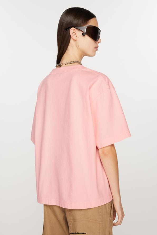 Acne Studios vestir Rosa palido 0T4HT362 logotipo del sello de la camiseta