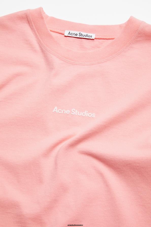 Acne Studios vestir Rosa palido 0T4HT362 logotipo del sello de la camiseta