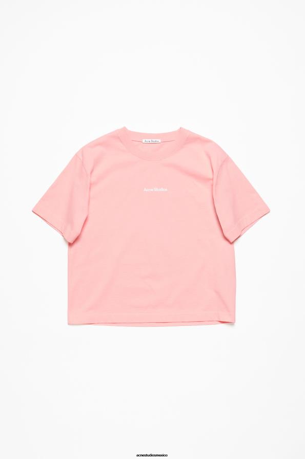 Acne Studios vestir Rosa palido 0T4HT362 logotipo del sello de la camiseta