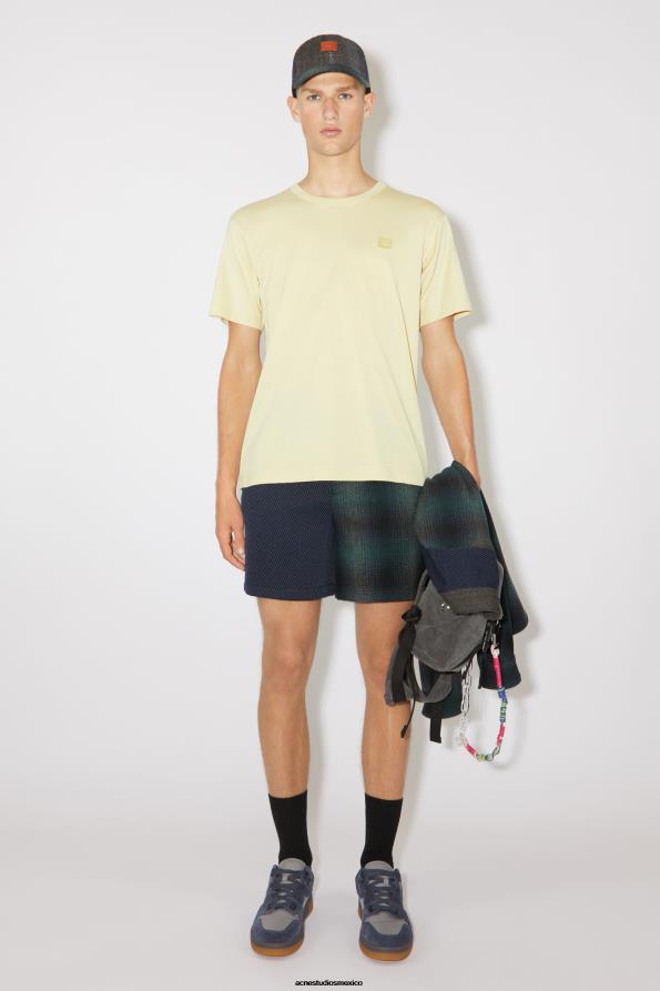 Acne Studios vestir arena/verde 0T4HT1133 camiseta de cuello redondo- ajuste regular unisex