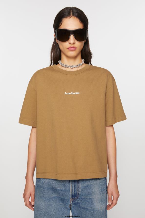 Acne Studios vestir beige barro 0T4HT364 logotipo del sello de la camiseta