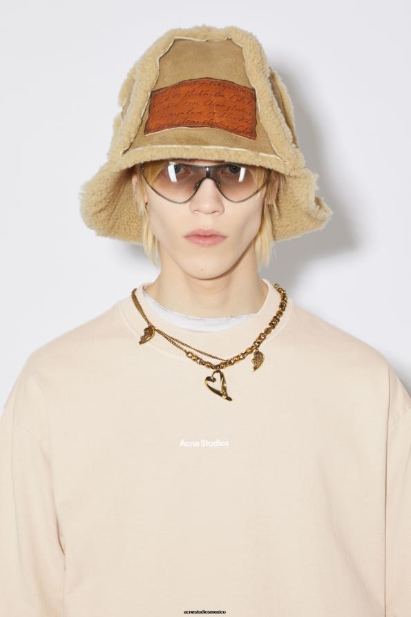 Acne Studios vestir beige champán 0T4HT1028 camiseta con logo