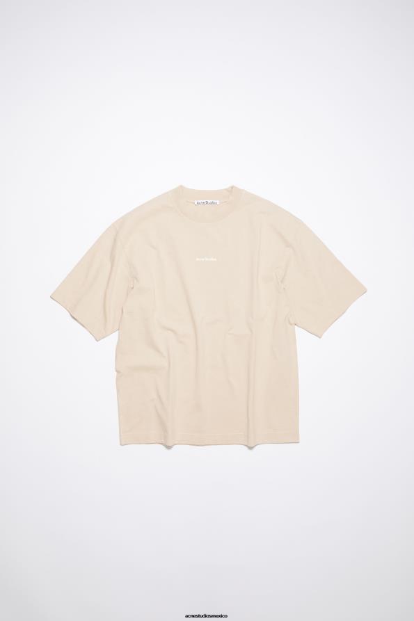 Acne Studios vestir beige champán 0T4HT1028 camiseta con logo