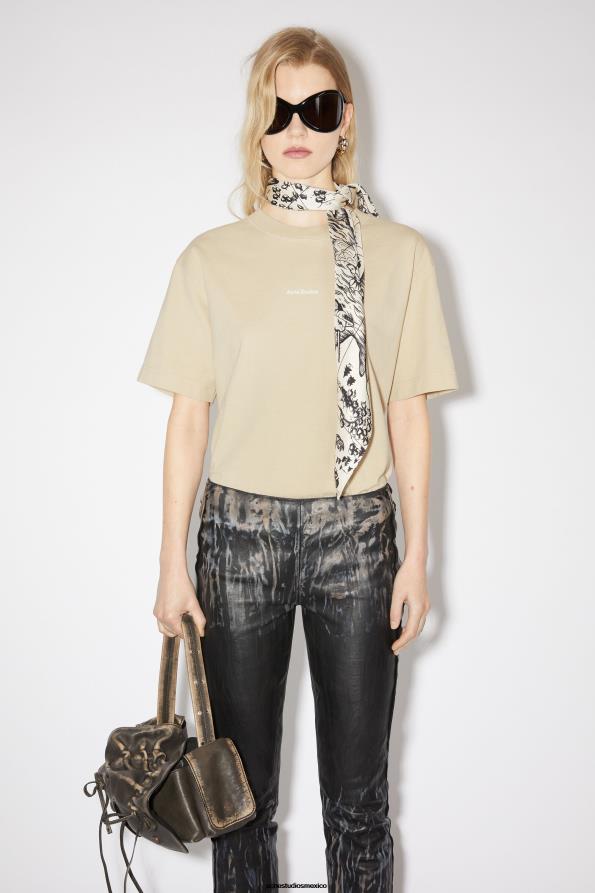 Acne Studios vestir beige champán 0T4HT212 camiseta con logo