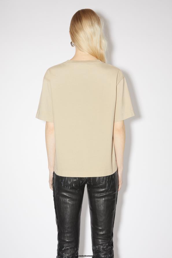 Acne Studios vestir beige champán 0T4HT212 camiseta con logo