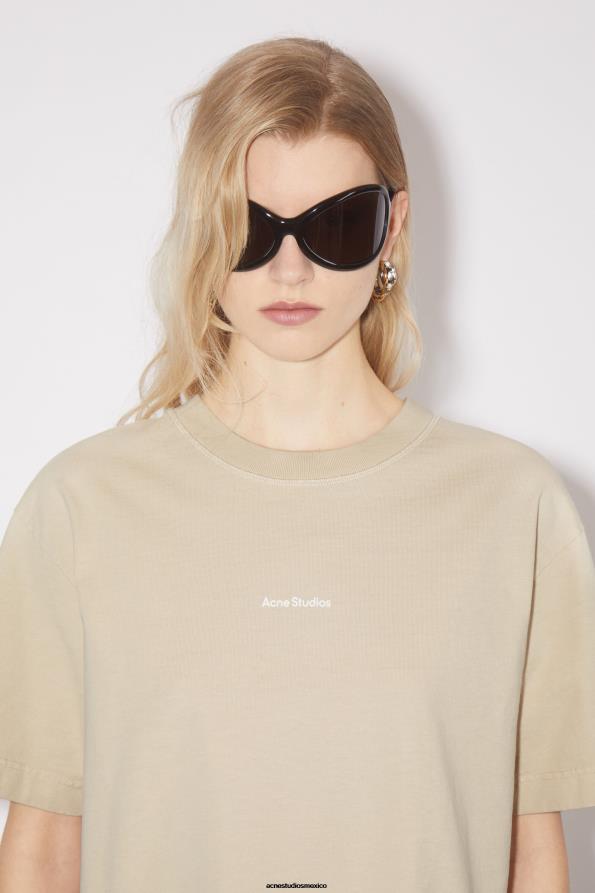 Acne Studios vestir beige champán 0T4HT212 camiseta con logo