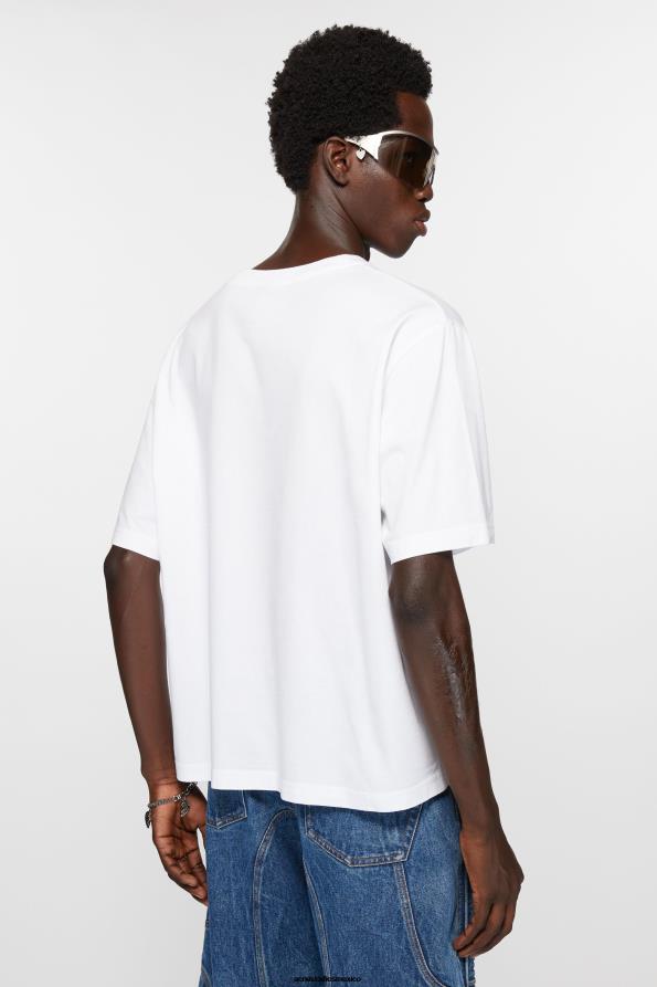 Acne Studios vestir blanco 0T4HT1020 camiseta con cuello redondo - corte relajado