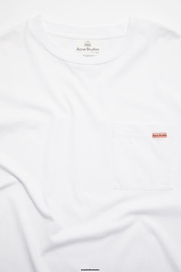 Acne Studios vestir blanco 0T4HT1020 camiseta con cuello redondo - corte relajado