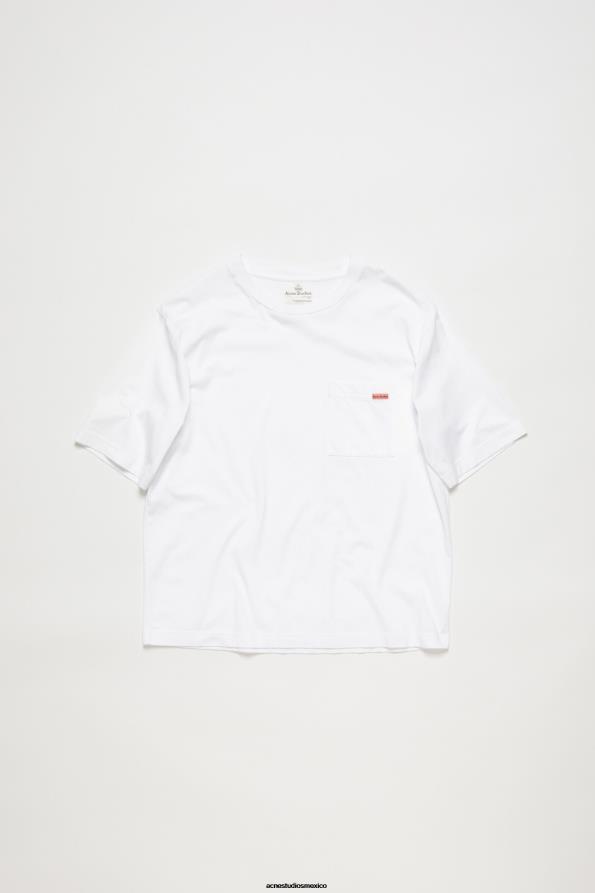 Acne Studios vestir blanco 0T4HT1020 camiseta con cuello redondo - corte relajado