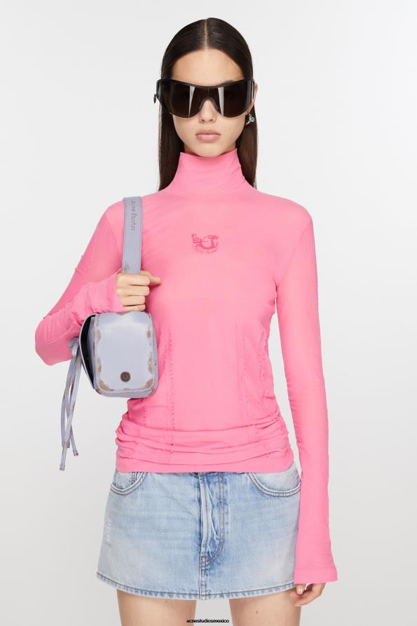 Acne Studios vestir burbuja rosa 0T4HT373 camisa con cuello vuelto