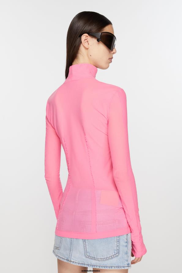 Acne Studios vestir burbuja rosa 0T4HT373 camisa con cuello vuelto