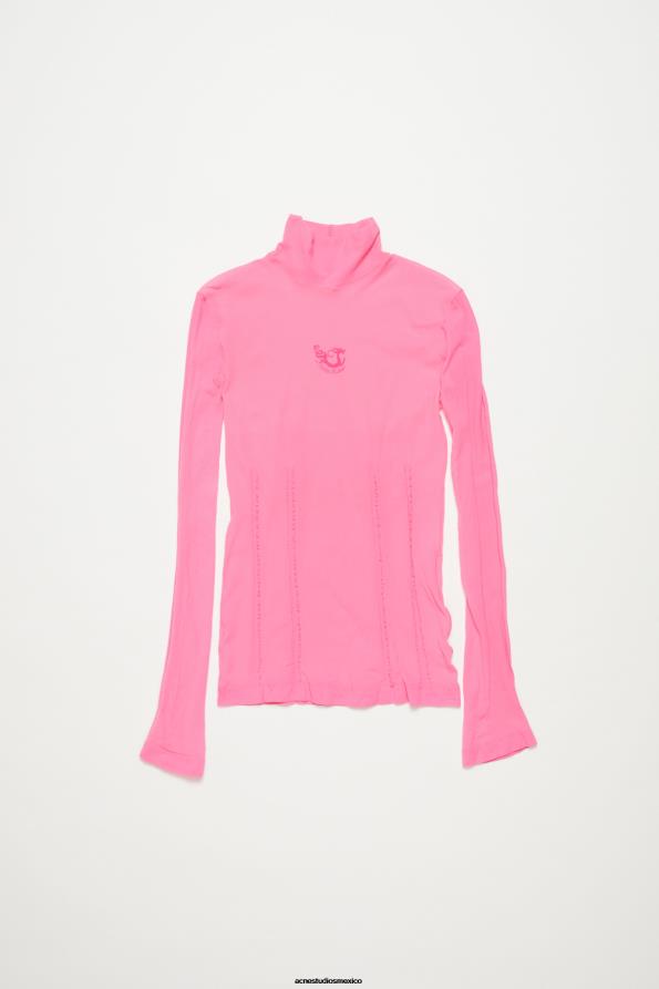 Acne Studios vestir burbuja rosa 0T4HT373 camisa con cuello vuelto