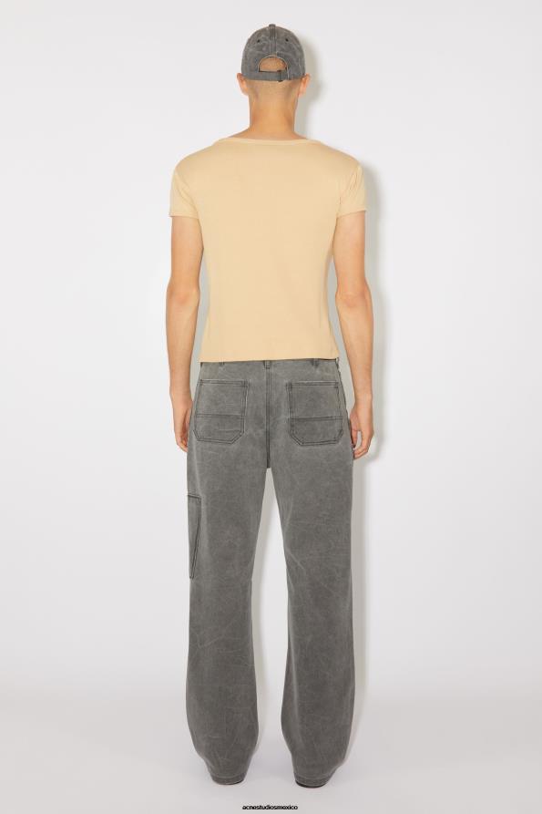 Acne Studios vestir galleta beige 0T4HT1132 camiseta con logo - ajustada unisex