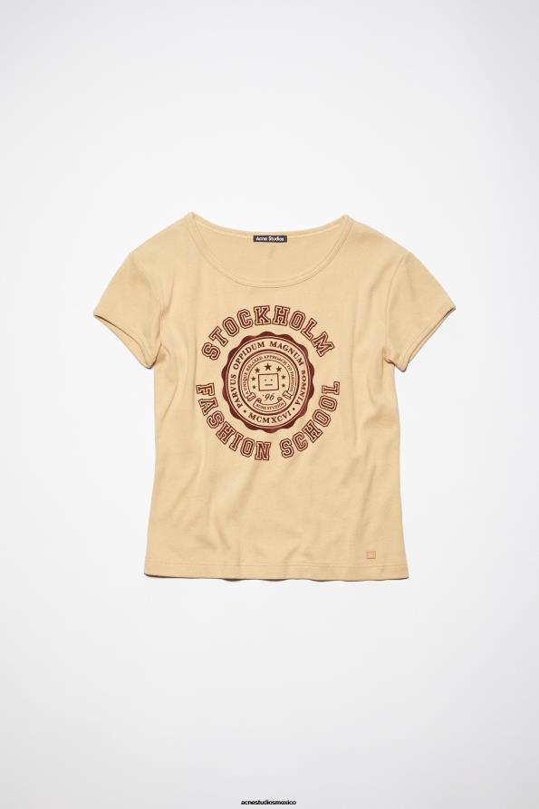 Acne Studios vestir galleta beige 0T4HT1132 camiseta con logo - ajustada unisex