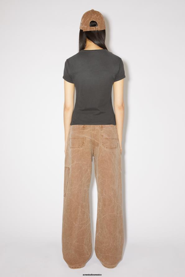 Acne Studios vestir gris carbón 0T4HT392 camiseta con estampado de parches - ajustada unisex