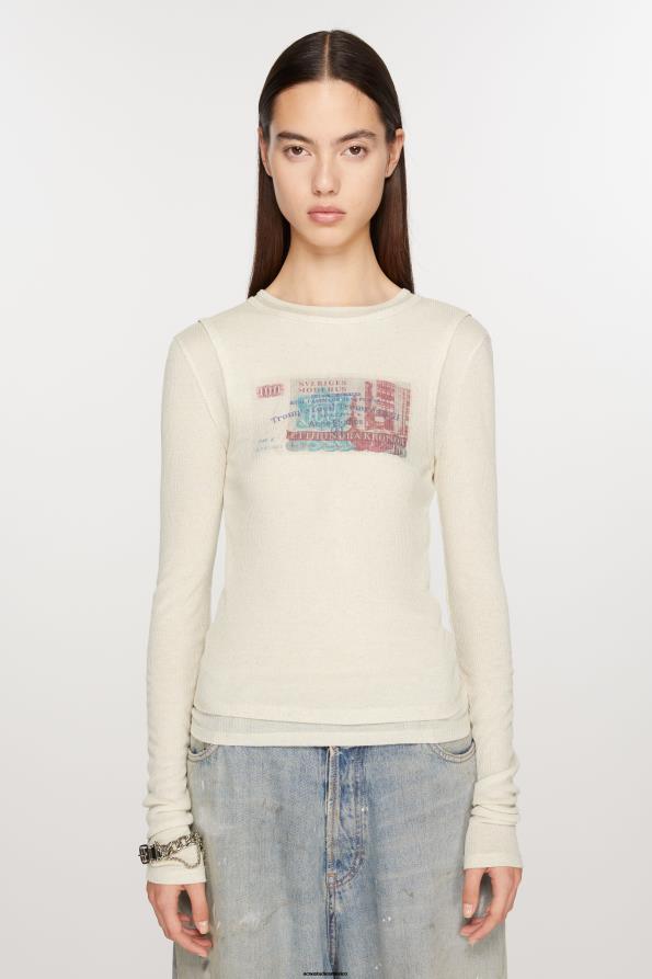 Acne Studios vestir mezcla crudo 0T4HT382 camiseta de doble capa