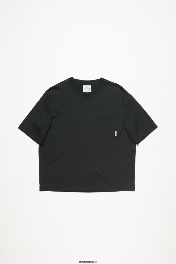Acne Studios vestir negro 0T4HT1019 camiseta con cuello redondo - corte relajado