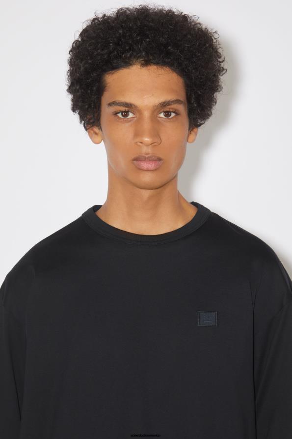 Acne Studios vestir negro 0T4HT1031 camiseta con cuello redondo, ajuste relajado unisex
