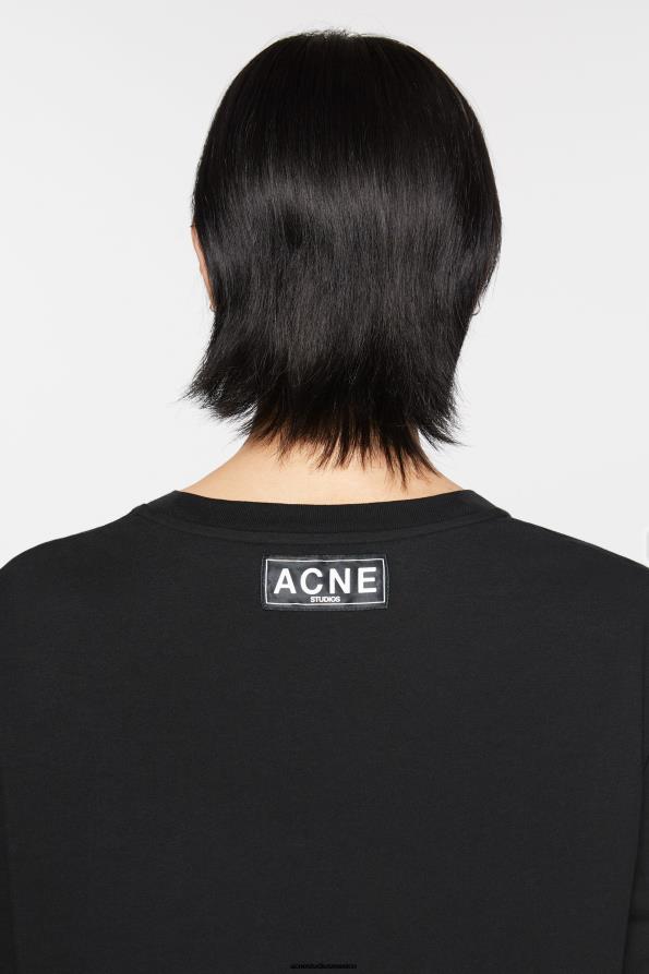 Acne Studios vestir negro 0T4HT1086 camiseta estampada
