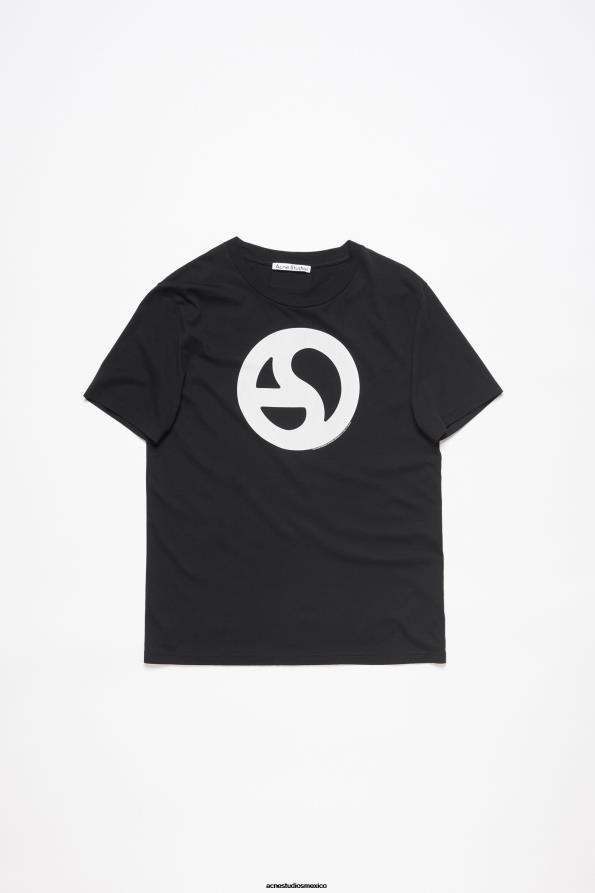 Acne Studios vestir negro 0T4HT1086 camiseta estampada